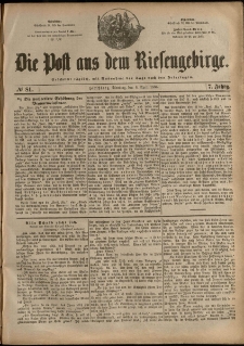 Die Post aus dem Riesengebirge, 1886, nr 81