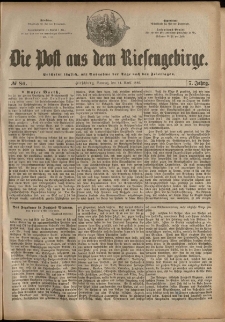 Die Post aus dem Riesengebirge, 1886, nr 86