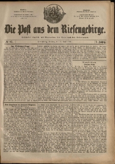 Die Post aus dem Riesengebirge, 1886, nr 87