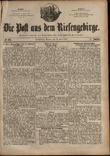 Die Post aus dem Riesengebirge, 1886, nr 92