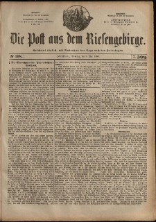 Die Post aus dem Riesengebirge, 1886, nr 108