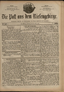 Die Post aus dem Riesengebirge, 1886, nr 142