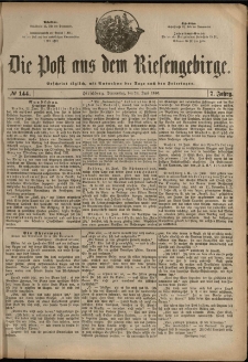 Die Post aus dem Riesengebirge, 1886, nr 144