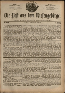 Die Post aus dem Riesengebirge, 1886, nr 169