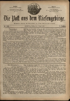 Die Post aus dem Riesengebirge, 1886, nr 181