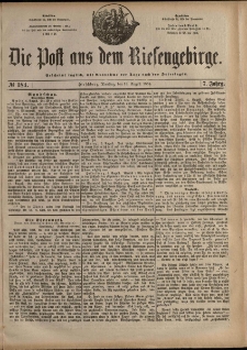 Die Post aus dem Riesengebirge, 1886, nr 184