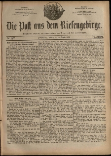 Die Post aus dem Riesengebirge, 1886, nr 187