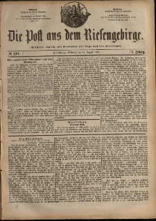 Die Post aus dem Riesengebirge, 1886, nr 191