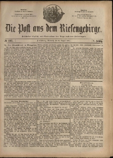 Die Post aus dem Riesengebirge, 1886, nr 197