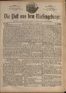 Die Post aus dem Riesengebirge, 1886, nr 241