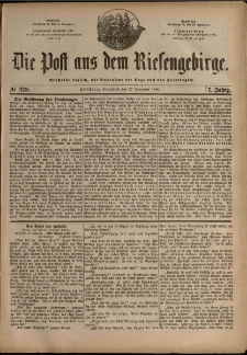 Die Post aus dem Riesengebirge, 1886, nr 278