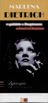 Marlena Dietrich w gościnie u Hauptmanna = Marlene Dietrich zu Besuch bei Hauptmann - zaproszenie [Dokument życia społecznego]