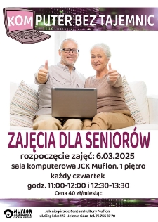 Komputer bez tajemnic - zajęcia dla seniorów - plakat [Dokument życia społecznego]