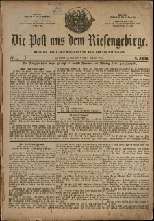 Die Post aus dem Riesengebirge, 1887, nr 1