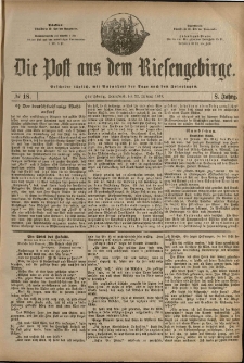 Die Post aus dem Riesengebirge, 1887, nr 18