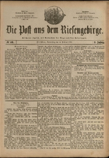 Die Post aus dem Riesengebirge, 1887, nr 46