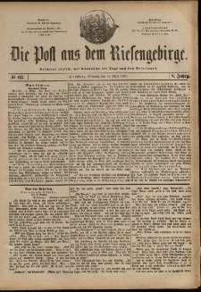 Die Post aus dem Riesengebirge, 1887, nr 63