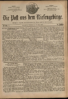 Die Post aus dem Riesengebirge, 1887, nr 66