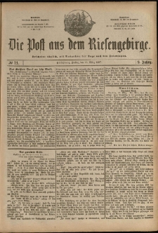 Die Post aus dem Riesengebirge, 1887, nr 71