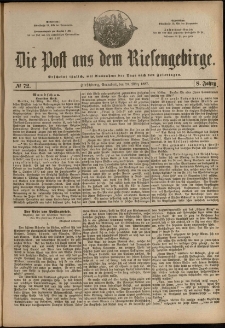 Die Post aus dem Riesengebirge, 1887, nr 72