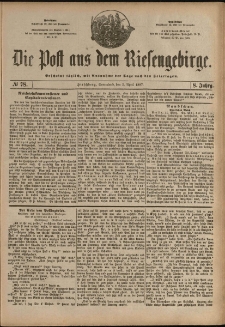 Die Post aus dem Riesengebirge, 1887, nr 78