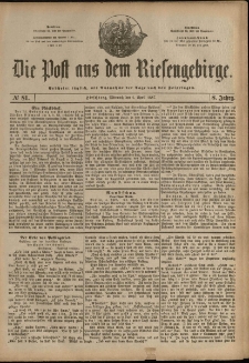 Die Post aus dem Riesengebirge, 1887, nr 81