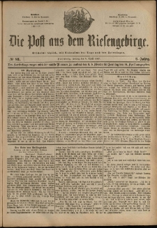 Die Post aus dem Riesengebirge, 1887, nr 83