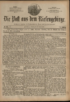 Die Post aus dem Riesengebirge, 1887, nr 84