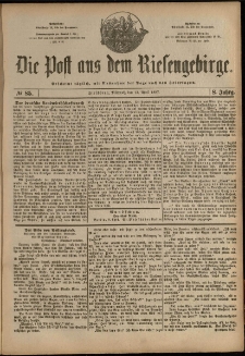 Die Post aus dem Riesengebirge, 1887, nr 85