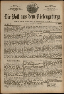 Die Post aus dem Riesengebirge, 1887, nr 87