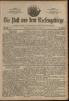 Die Post aus dem Riesengebirge, 1887, nr 89