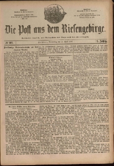 Die Post aus dem Riesengebirge, 1887, nr 92