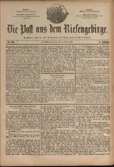 Die Post aus dem Riesengebirge, 1887, nr 93