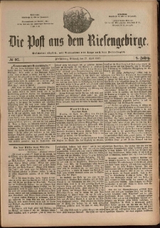 Die Post aus dem Riesengebirge, 1887, nr 97