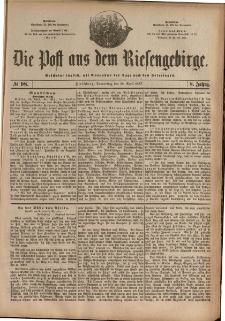 Die Post aus dem Riesengebirge, 1887, nr 98