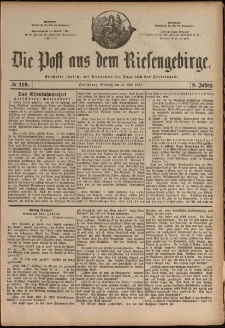 Die Post aus dem Riesengebirge, 1887, nr 119