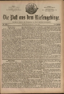 Die Post aus dem Riesengebirge, 1887, nr 128