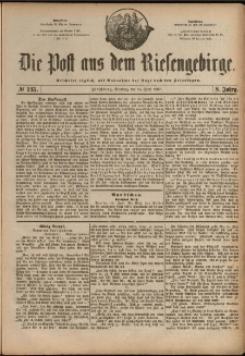 Die Post aus dem Riesengebirge, 1887, nr 135