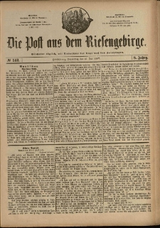 Die Post aus dem Riesengebirge, 1887, nr 143