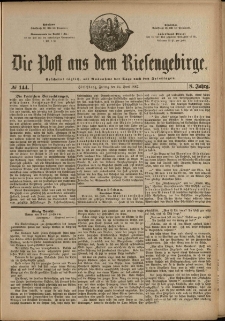 Die Post aus dem Riesengebirge, 1887, nr 144