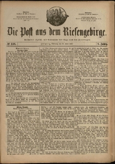 Die Post aus dem Riesengebirge, 1887, nr 148