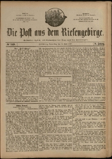 Die Post aus dem Riesengebirge, 1887, nr 149