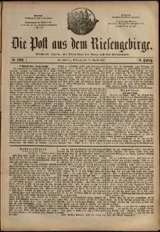 Die Post aus dem Riesengebirge, 1887, nr 196