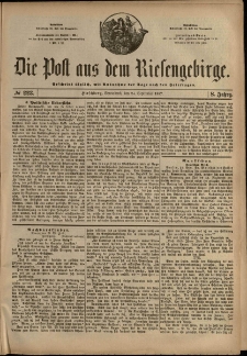 Die Post aus dem Riesengebirge, 1887, nr 223