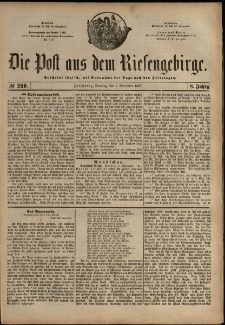 Die Post aus dem Riesengebirge, 1887, nr 260