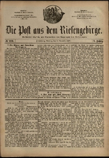 Die Post aus dem Riesengebirge, 1887, nr 273