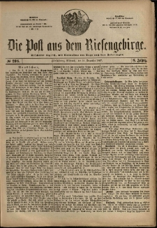 Die Post aus dem Riesengebirge, 1887, nr 298