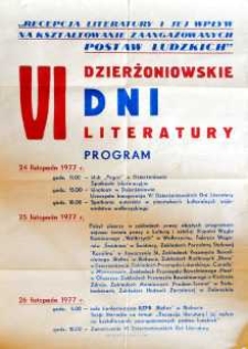 VI Dzierżoniowskie Dni Literatury - program [Dokument życia społecznego]