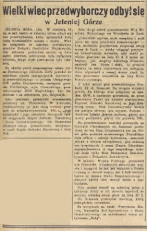 Wielki wiec przedwyborczy odbył się w Jeleniej G&oacute;rze