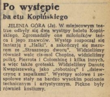 Po występie baletu Kopińskiego